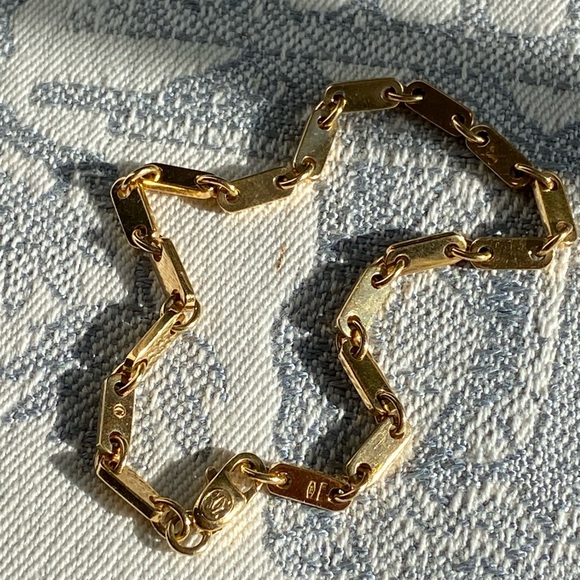 Vintage fidelity cartier 18k gold long chain link bracelet - Picture 3 of 10